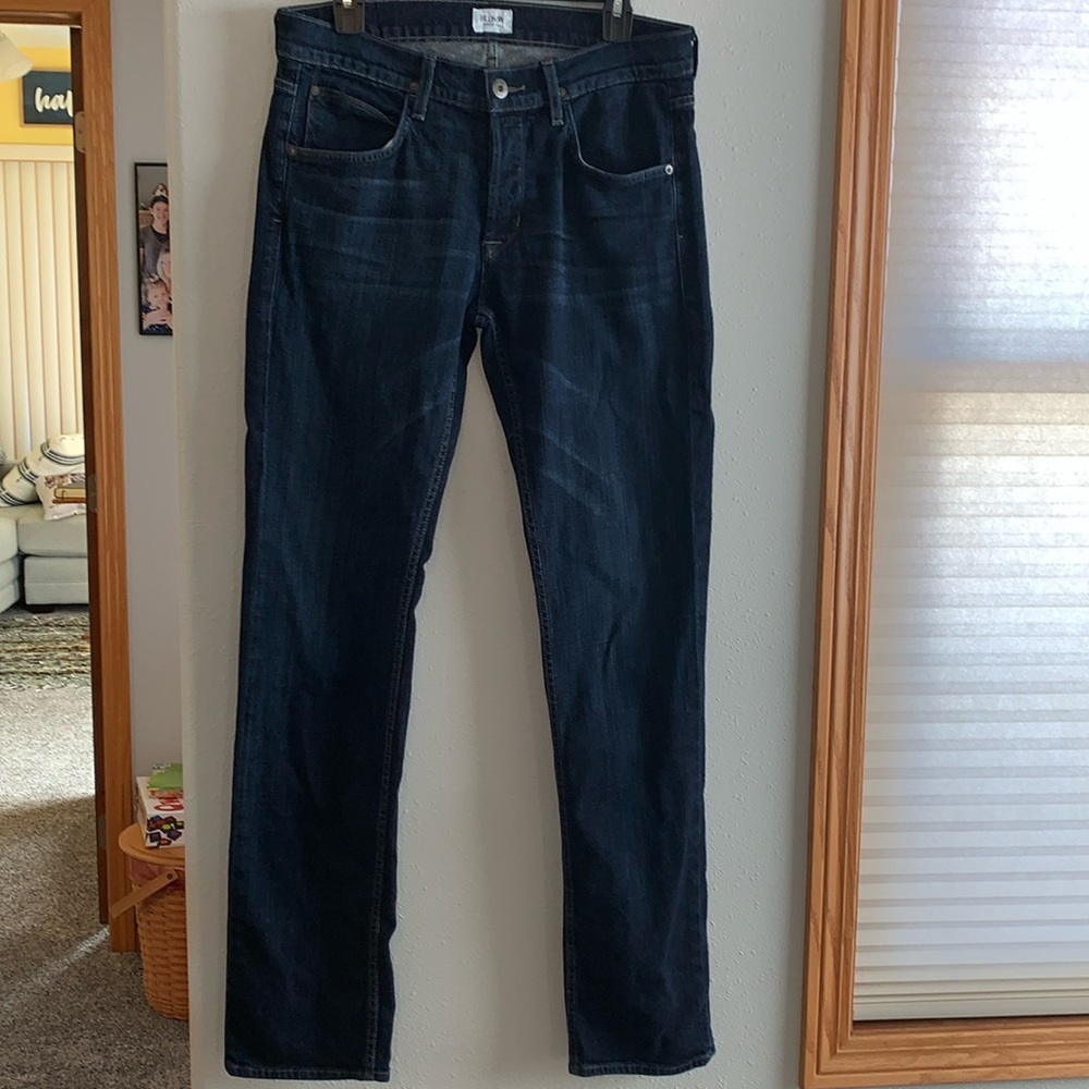 Hudson Byron 5 pocket Straight Men's Blue Jeans, size 32, 4 Button Up